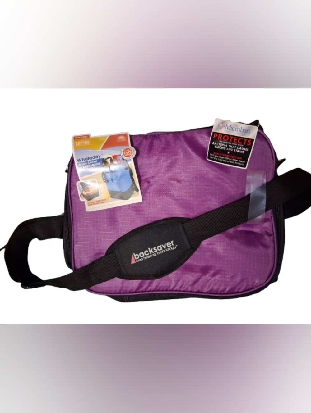 NWT Backsaver Purple Shoulder Bag with Antimicrobial Protection